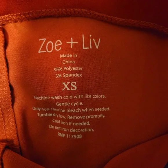 Zoe and Liv Red Metallic Lurex Leggings - Picture 2 of 5